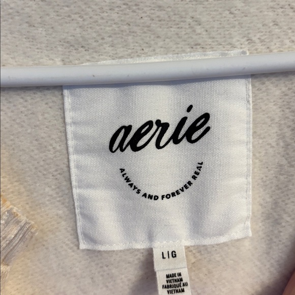 Aerie Hey Crochet Cream, Boho Sweatshirt NWOT Large - Picture 4 of 5